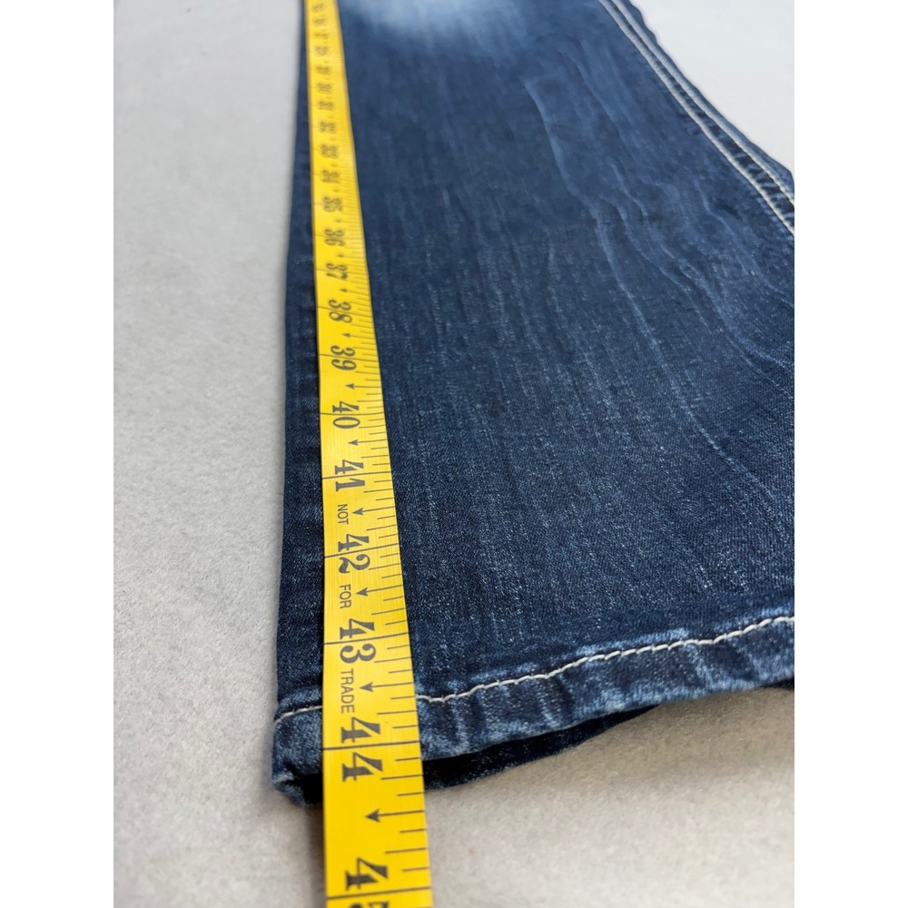 Miss Me Curvy Straight Jeans Womens 34x32 Y2K Rhinestone Dark Wash - Picture 14 of 15